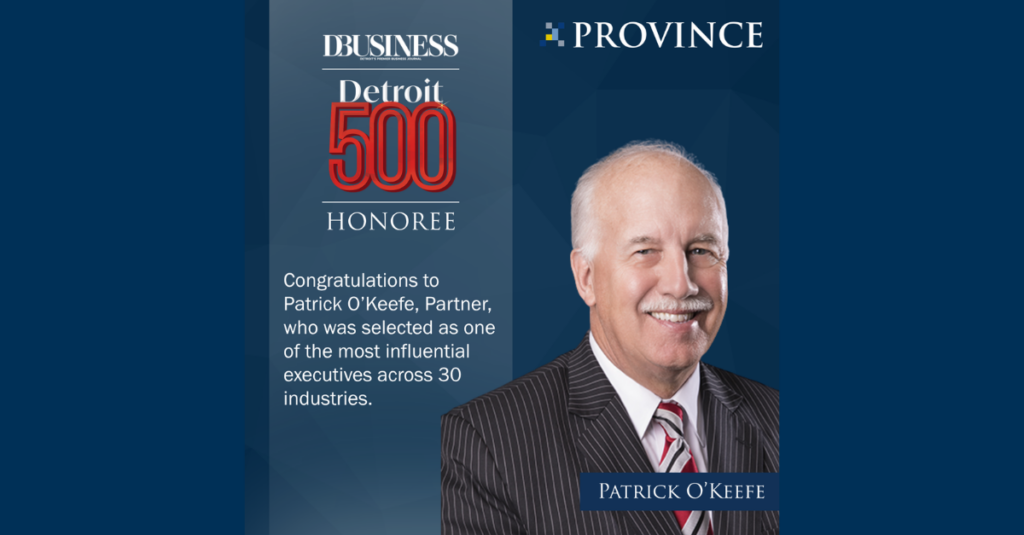 Pat O'Keefe Detroit 500 Honoree